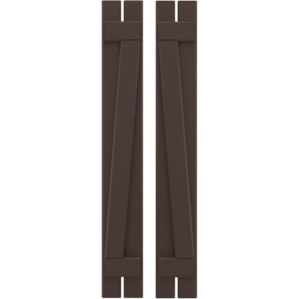 Ekena Millwork Americraft 2-Board (2 Batten) Wood Spaced Board-n-Batten Shutters w/ Z-Bar, ARW102SB207X77TBH, PR ARW102SB207X77TBH - main